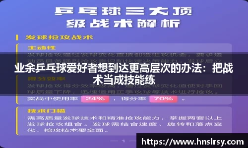 业余乒乓球爱好者想到达更高层次的办法：把战术当成技能练